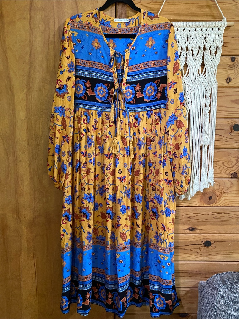 R. Vivimos Floral Boho Midi Dress